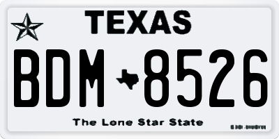 TX license plate BDM8526
