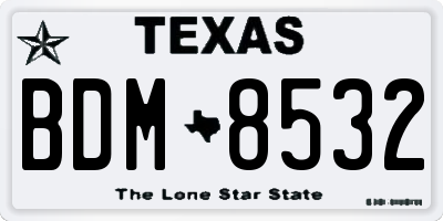 TX license plate BDM8532