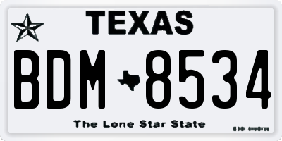 TX license plate BDM8534