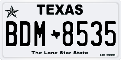 TX license plate BDM8535