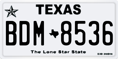 TX license plate BDM8536