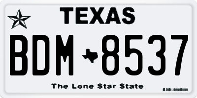 TX license plate BDM8537