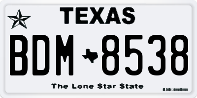 TX license plate BDM8538