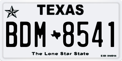 TX license plate BDM8541