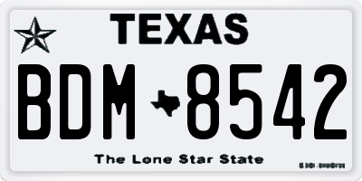 TX license plate BDM8542