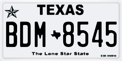 TX license plate BDM8545