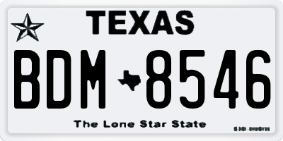 TX license plate BDM8546