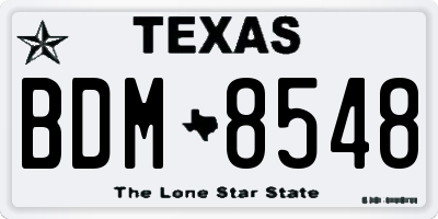 TX license plate BDM8548