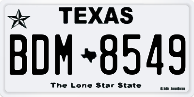 TX license plate BDM8549