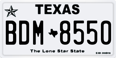 TX license plate BDM8550
