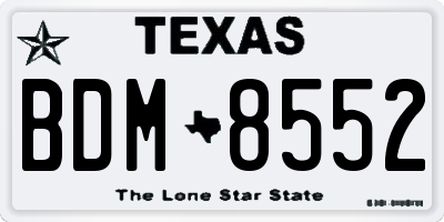 TX license plate BDM8552