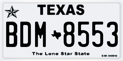 TX license plate BDM8553
