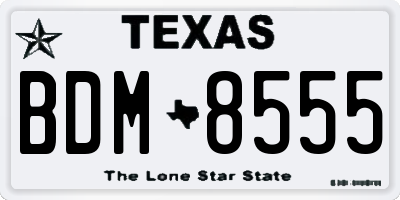TX license plate BDM8555