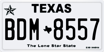 TX license plate BDM8557