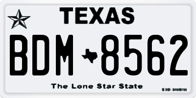 TX license plate BDM8562