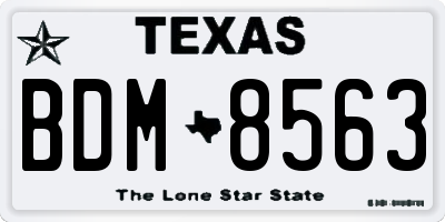 TX license plate BDM8563