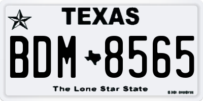 TX license plate BDM8565