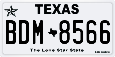 TX license plate BDM8566