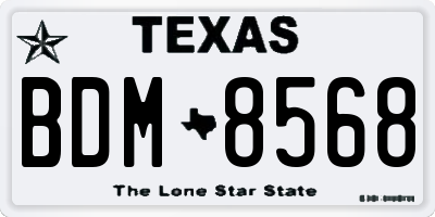TX license plate BDM8568
