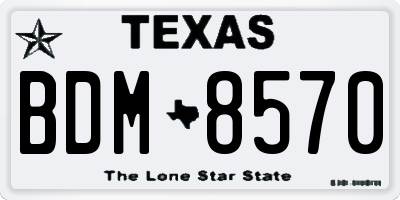 TX license plate BDM8570