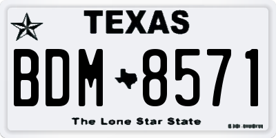 TX license plate BDM8571