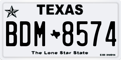 TX license plate BDM8574