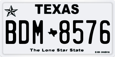 TX license plate BDM8576