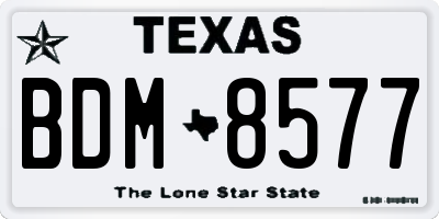 TX license plate BDM8577