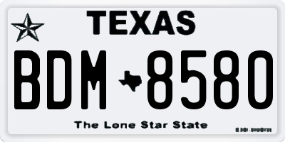 TX license plate BDM8580