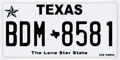 TX license plate BDM8581