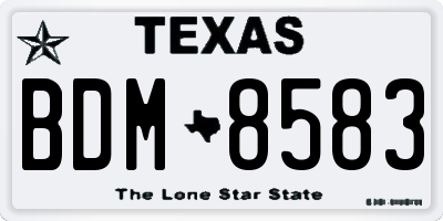 TX license plate BDM8583