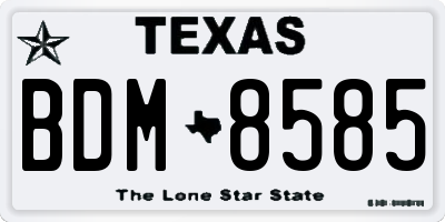 TX license plate BDM8585
