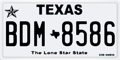 TX license plate BDM8586