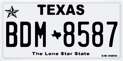 TX license plate BDM8587