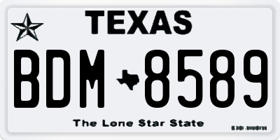 TX license plate BDM8589