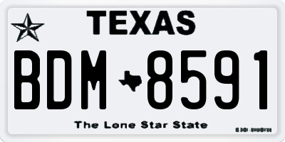 TX license plate BDM8591