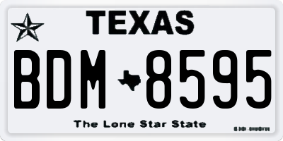 TX license plate BDM8595