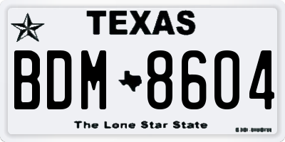 TX license plate BDM8604