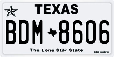 TX license plate BDM8606