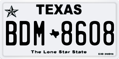 TX license plate BDM8608