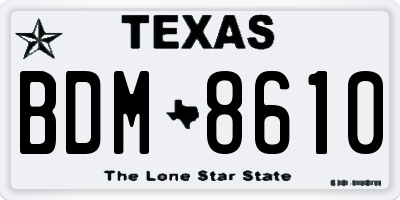 TX license plate BDM8610