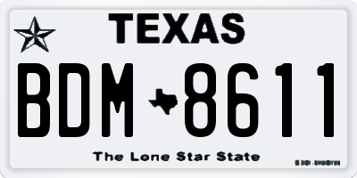 TX license plate BDM8611
