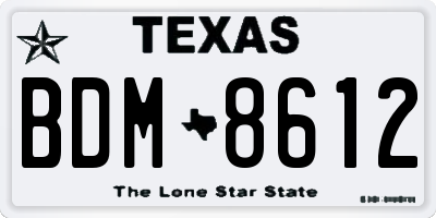 TX license plate BDM8612