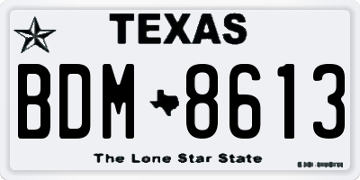 TX license plate BDM8613