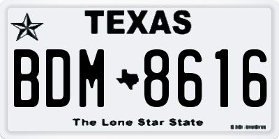 TX license plate BDM8616