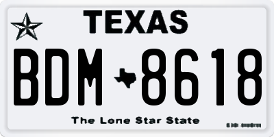 TX license plate BDM8618
