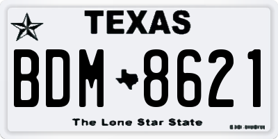 TX license plate BDM8621