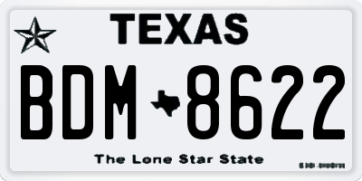 TX license plate BDM8622