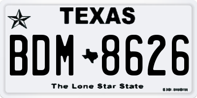 TX license plate BDM8626