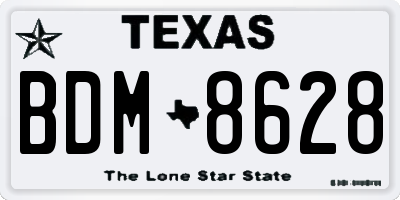TX license plate BDM8628